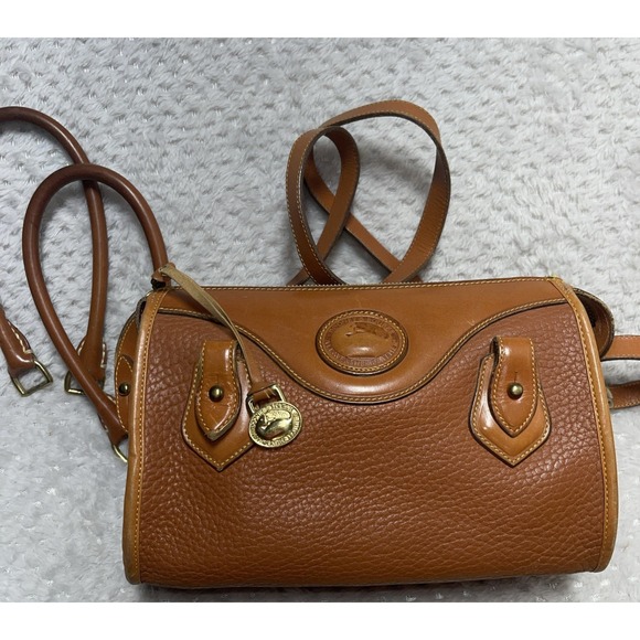 Dooney & Bourke Handbags - Vintage Dooney & Bourke Satchel Bag All Weather Leather British Tan